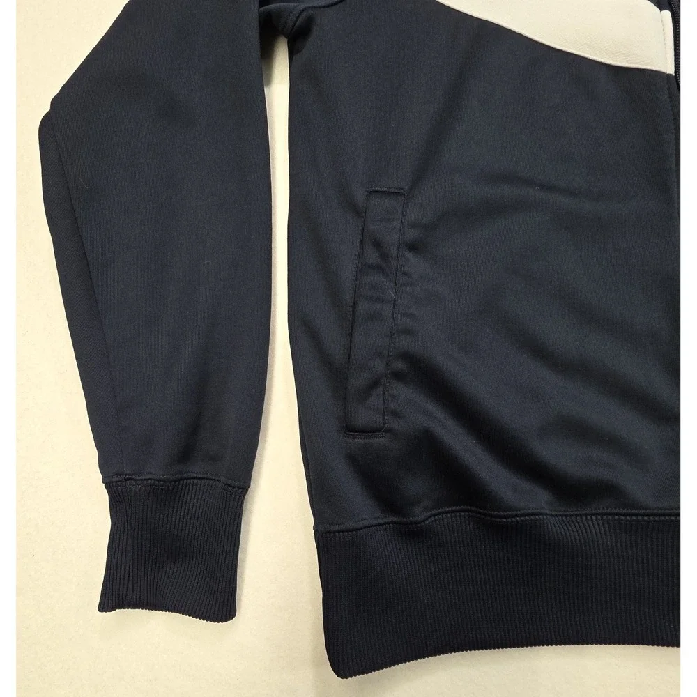 Nike Jacket Mens‎ M Blue White Track Pockets Full Zip Long Sleeve Mid Weight